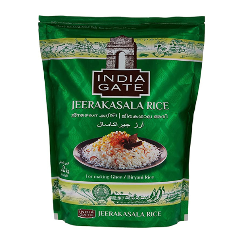 India Gate Jeerakasala Rice (2kg) - Damaged Packaging