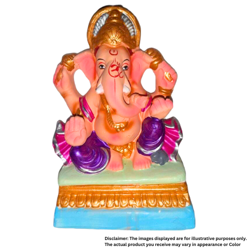 Mysore Chourang / Golden Crown Ganesha Idol Eco-Friendly 8inch (1pc)