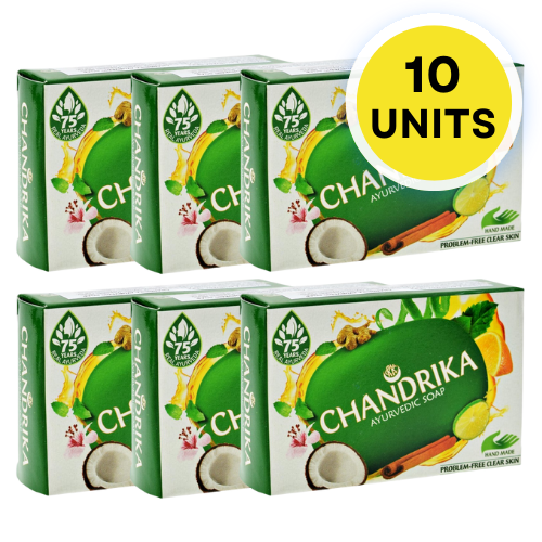 Chandrika Ayurvedic Soap (Bundle of 10 x 75g)