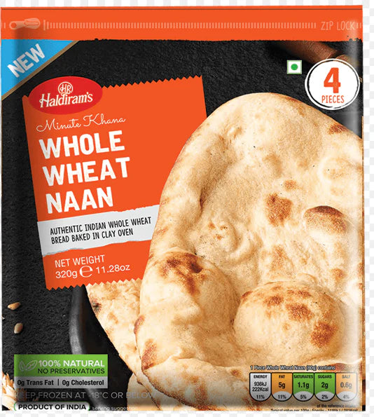 Haldiram's Whole Wheat Naan (320g) - Frozen Item !!!