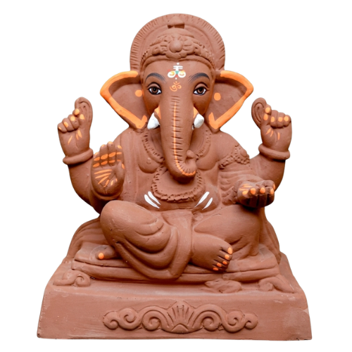 Ganesha Idol Eco-Friendly Red Soil Clay - RS117 (1pc)