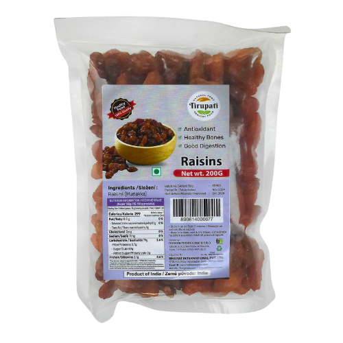Buy Tirupati Munakka Raisins / Kishmish (200g) Online at Best Buy Tirupati Munakka Raisins / Kishmish (200g) Online at Best