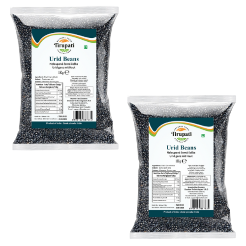 Tirupati Urad Dal Whole With Skin / Urid Beans (Bundle of 2 x 1kg)
