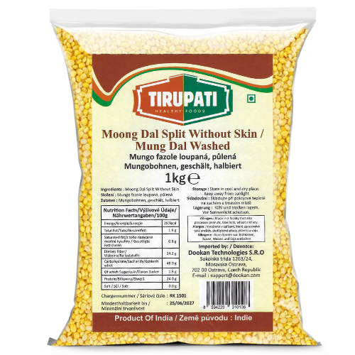 Tirupati Moong Dal Split Without Skin / Mung Dal Washed (1kg)