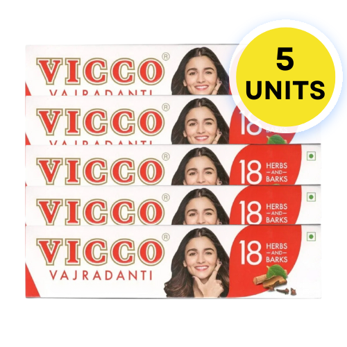 Vicco Vajradanti Toothpaste (Bundle of 5 x 100g)