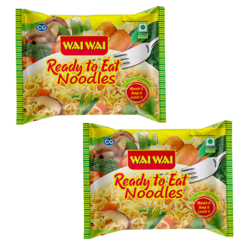 Wai Wai Noodles Veg Masala Flavour (Bundle of 2 x 65g)