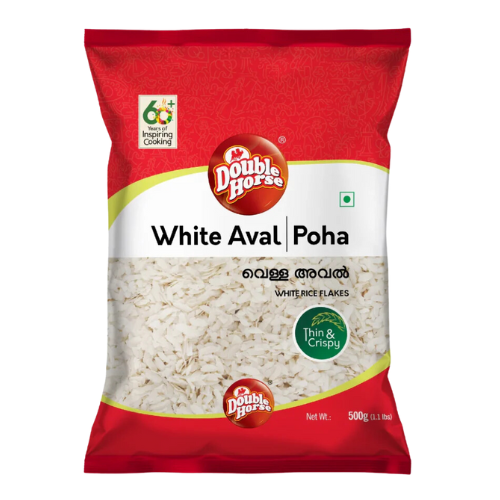 Double Horse Poha / Powa / Flattened Rice - Medium (500g)