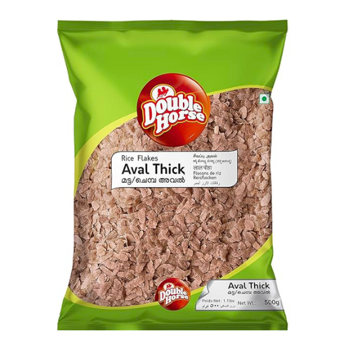 Double Horse Poha / Red Rice Flakes Thick (500g)