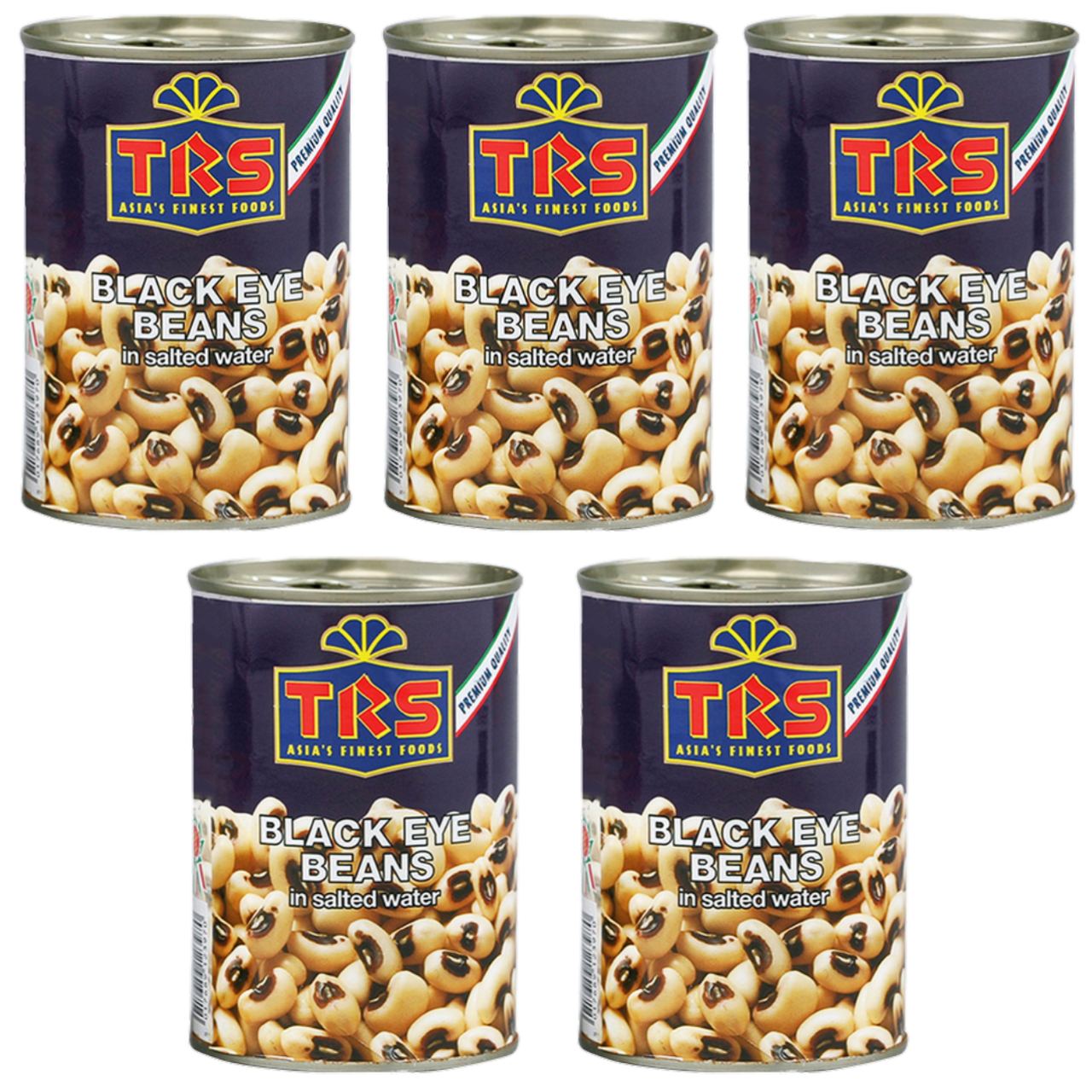 TRS Canned Black Eye Beans Tin (Bundle of 5 x 400g) - 2Kg