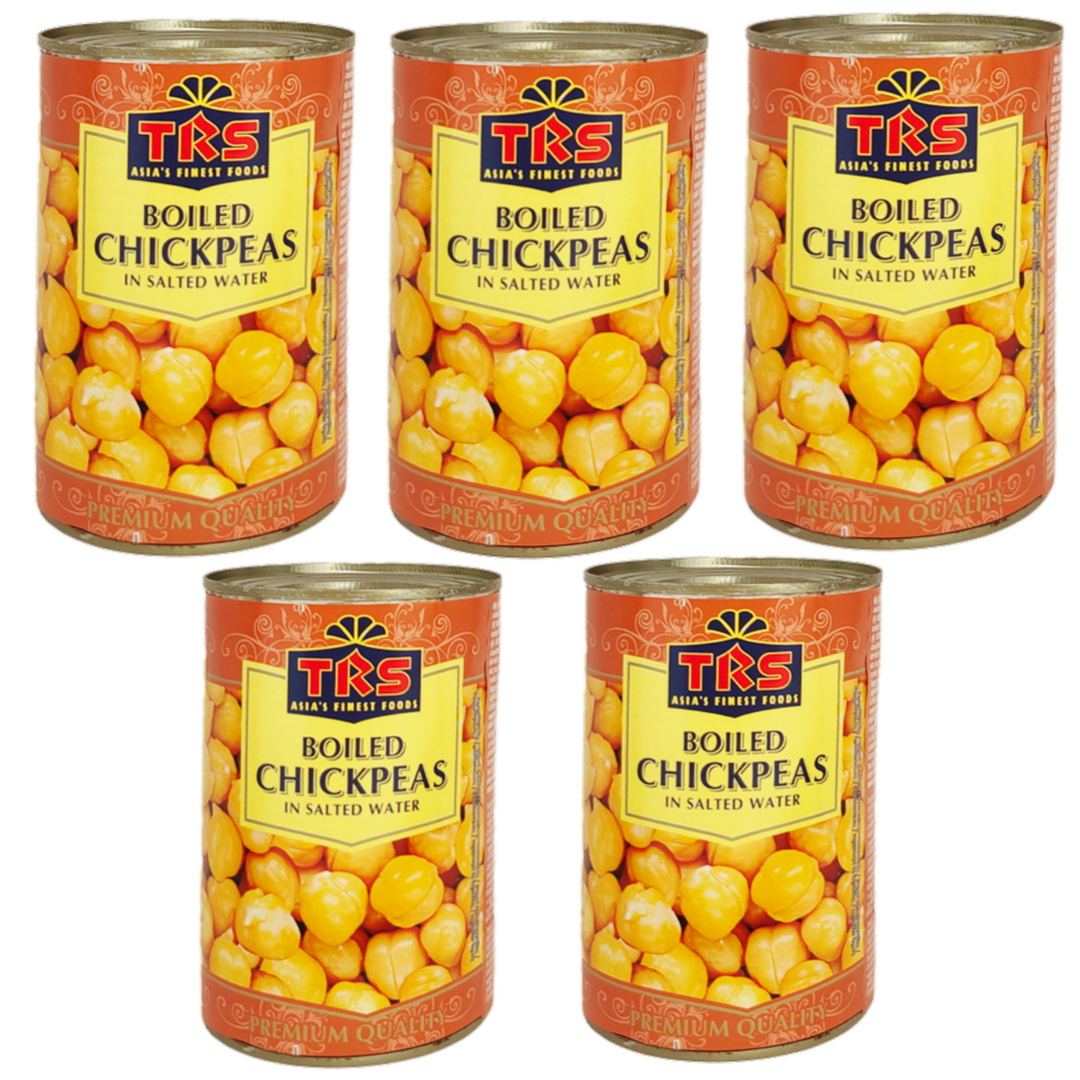 TRS Canned Boiled Chickpeas Tin (Bundle of 5 x 400g) - 800g