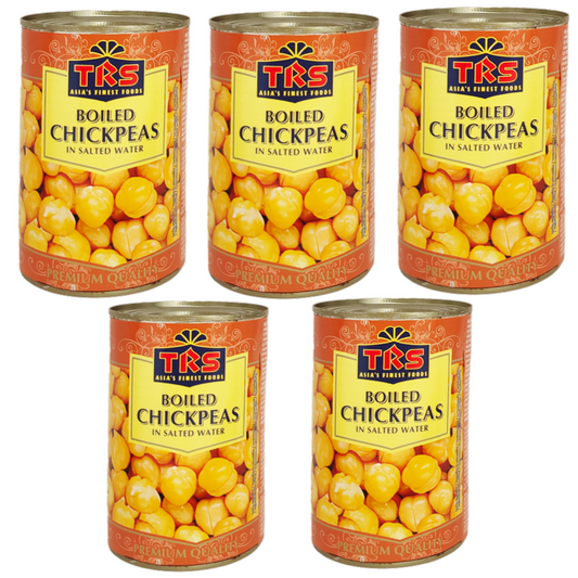 TRS Canned Boiled Chickpeas Tin (Bundle of 5 x 400g) - 800g