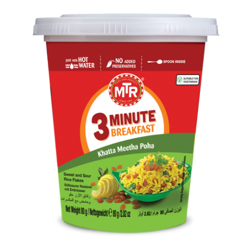 MTR 3 Minute Khatta Meetha Poha Cup (80g) - Sale Item [BBD: 31 March 2024]