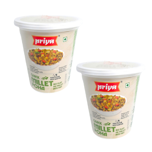 Priya Ready to Eat / Quick Millet Poha Cup (Bundle of 2 x 80g)