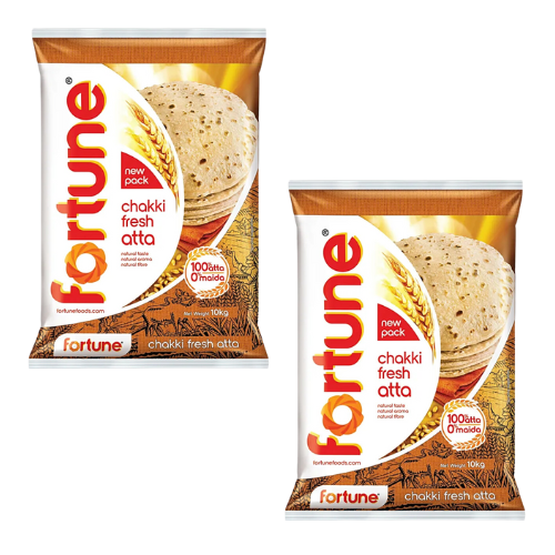Fortune Chakki Atta / Whole Wheat Flour (Bundle of 2 x 10kg) - 20kg Export Pack !!
