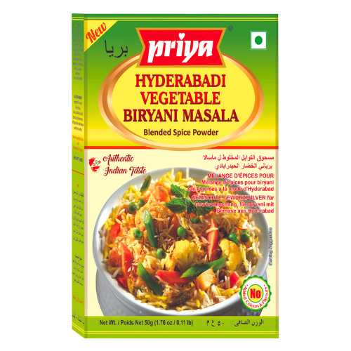 Priya Hyderabadi Vegetable Biryani Masala (50g) - Sale Item [BBD: 3 April 2026]