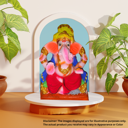 Chourang Pheta / Turban Pagdi Ganesh Idol Eco-Friendly 10inch (1pc)