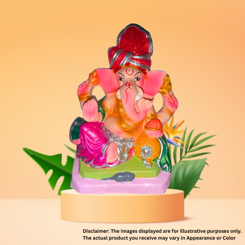 Varadhast / Turban Pagdi Ganesh Idol Eco-Friendly 8inch (1pc)