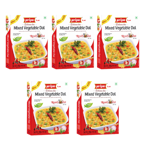 Priya Ready to Eat Mixed Vegetable Dal (Bundle of 5 x 300g)