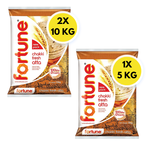 Fortune Chakki Atta / Whole Wheat Flour (Combo Pack) - 25kg Export Pack !!