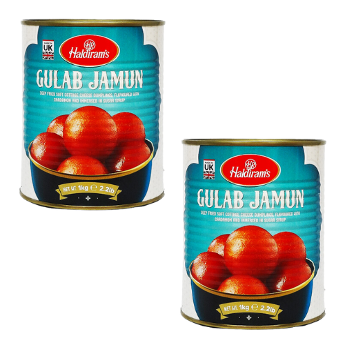 Haldiram's Gulab Jamun in Tin (12pcs) - (Bundle of 2 x 1kg)