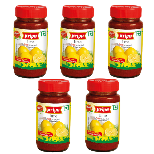 Priya Lime Pickle in Lime Juice (Bundle of 5 x 300g)