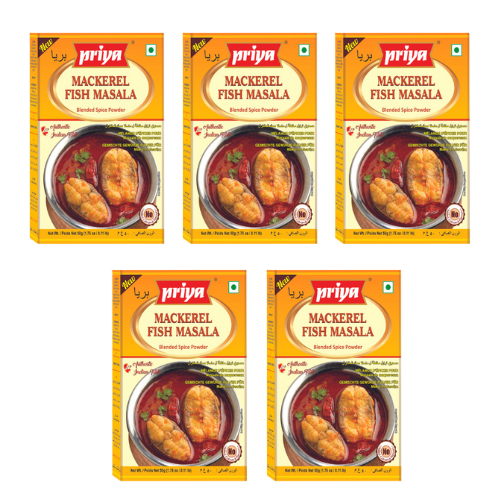 Priya Mackerel Fish Masala Powder (Bundle of 5 x 50g)