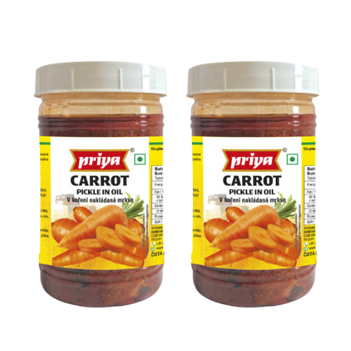 Priya Carrot Pickle Without Garlic - PET JAR (Bundle of 2 x 300g)