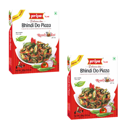 Priya Ready to Eat Bindi Do Piaza (Bundle of 2 x 300g)