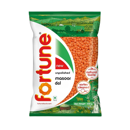 Fortune Red Lentils / Masoor Split (500g) - Damaged Packaging