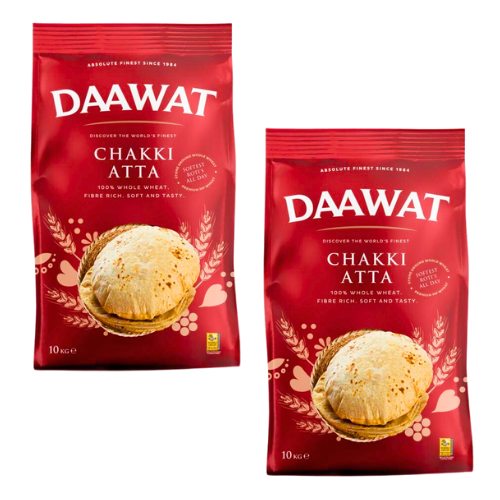 Daawat Chakki Atta / Whole Wheat Flour (Bundle of 2 x 10kg)
