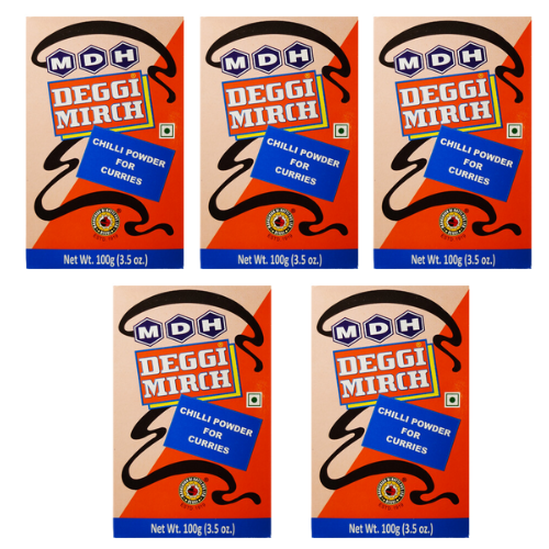 MDH Deggi Mirch Powder (Bundle of 5 x 100g)