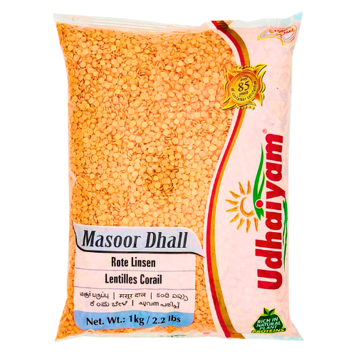 Udhaiyam Red Lentils / Masoor Split (1kg) - Damaged Packaging