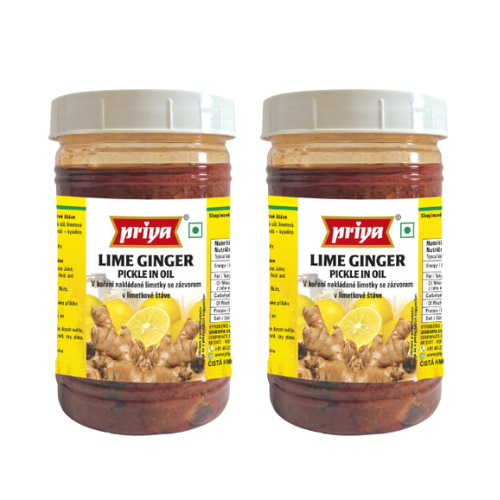 Priya Lemon Ginger Pickle Without Garlic - PET JAR (Bundle of 2 x 300g)