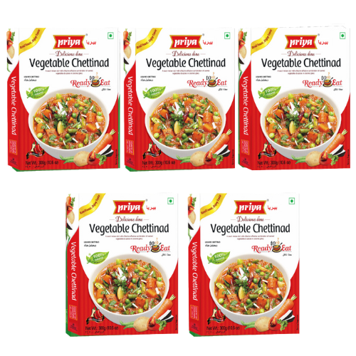 Priya Ready to Eat Vegetable Chettinad (Bundle of 5 x 300g)