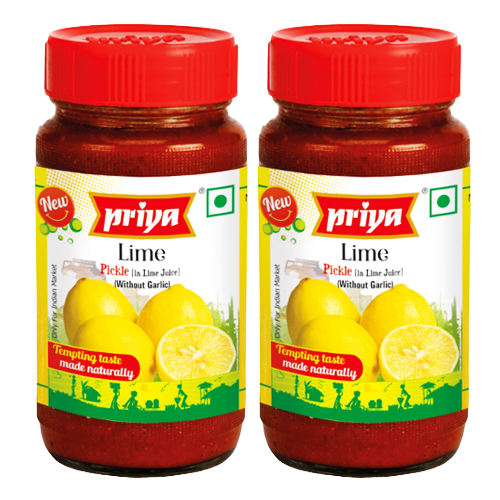 Priya Lime Pickle in Lime Juice (Bundle of 2 x 300g)