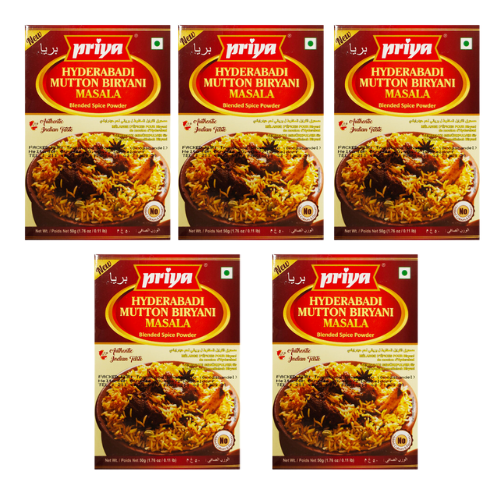 Priya Hyderabadi Mutton Biryani Masala (Bundle of 5 x 50g)