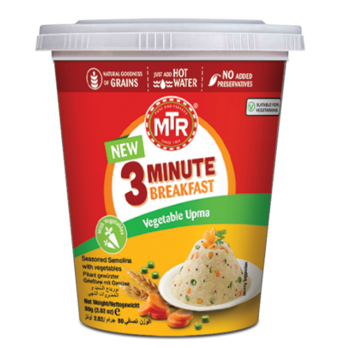MTR 3 Minute Vegetable Upma Cup (80g) - Sale Item [BBD: 30 September 2023]