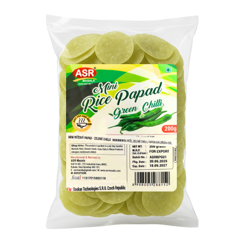 ASR Mini Rice Papad Green Chilli (200g)