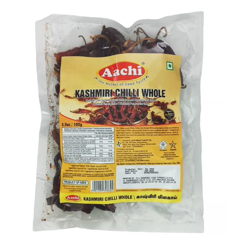 Aachi Kashmiri Whole Dried Red Chillies (100g)