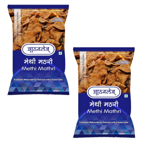Athavale Methi / Fenugreek Mathri -- Sale Item [BBD: 22 March 2026] (Bundle of 2 x 200g)
