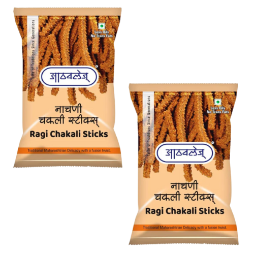 Athavale Ragi Chakali Sticks- Sale Item [BBD: 22 March 2026] (Bundle of 2 x 200g)
