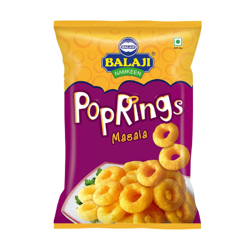 Balaji Wafers Pop Rings Masala Flavour / Corn Puff Rings (65g)
