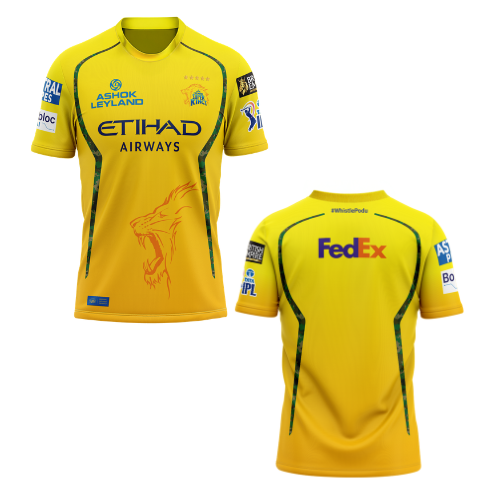 Free IPL 2026 Chennai Super Kings Team Fan Edition Replica Jersey - XS (1pcs)