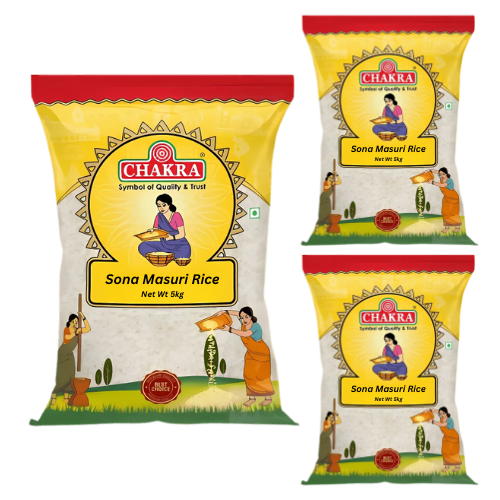 Chakra Sona Masoori Rice (Bundle of 3 x 5kg)