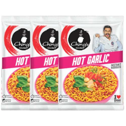 Free Chings Secret Hot Garlic Instant Noodles (Bundle of 3 x 60g) - Sale Item [BBD: 05 June 2025]