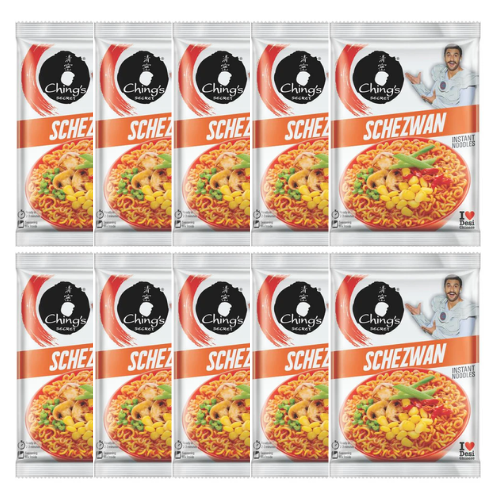 Chings Secret Schezwan Instant Noodles (Bundle of 10 x 60g) - Sale Item [BBD: 07 October 2026]