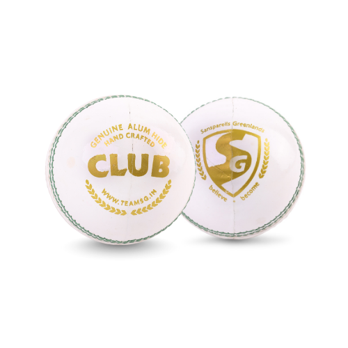 SG Club White Cricket Leather Ball (1pc)