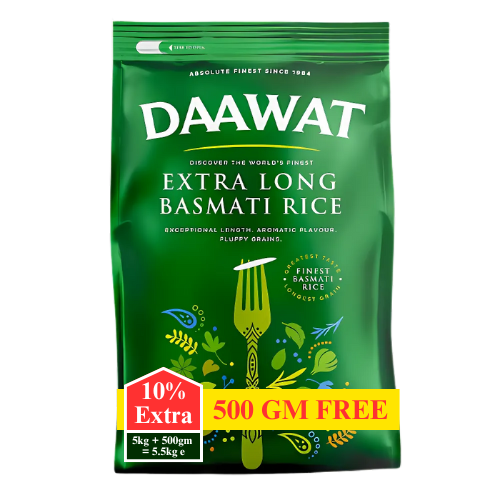 Daawat Extra Long Basmati Rice (5kg) + 10% Extra