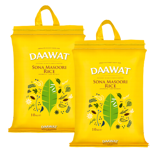 Daawat Sona Masoori Rice (Bundle of 2 x 10kg) - 20kg
