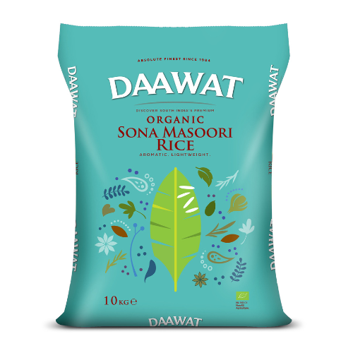Daawat Organic Sona Masoori Rice (10kg) - Damaged Packaging